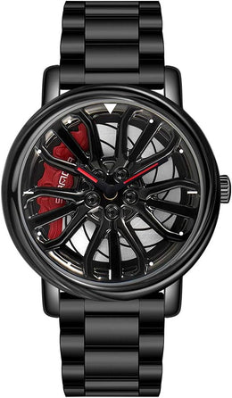 Luxury Car Wheel Rim Watch Premium Stainless Steel Sports Wrist Watch for Men